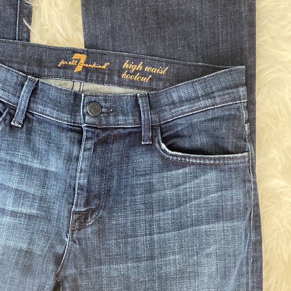 7 FOR ALL MANKIND HIGH WAIST BOOTCUT DARK WASH JEANS - Picture 3 of 9